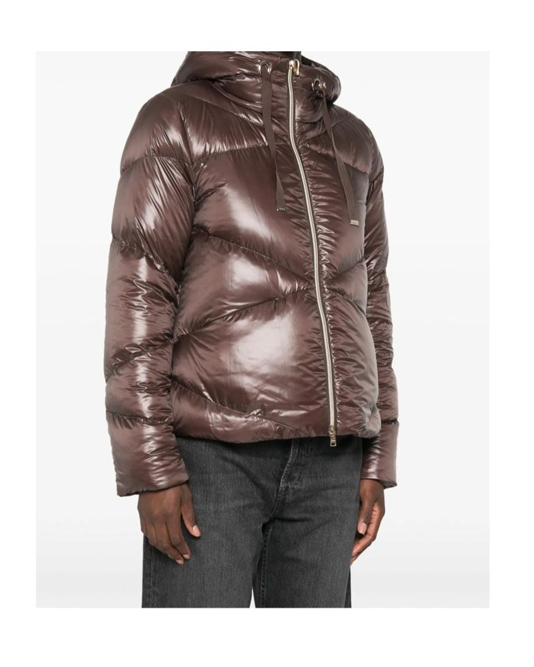 Herno Brown Quilted Zip-Up Down Jacket