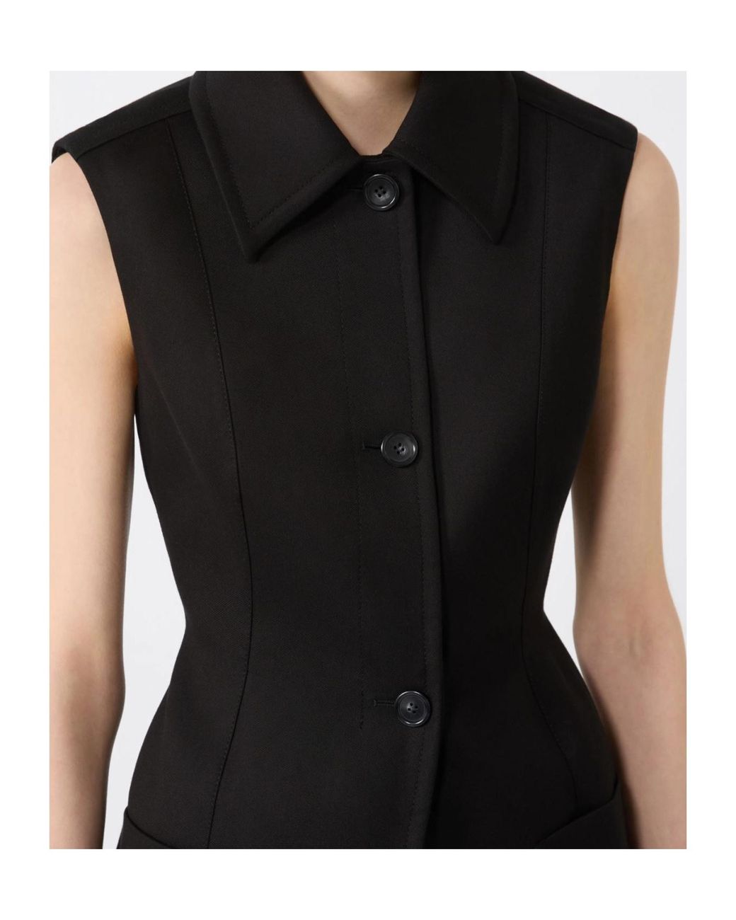 Sportmax Black Spxgabarra Button Sleeveless Gilet