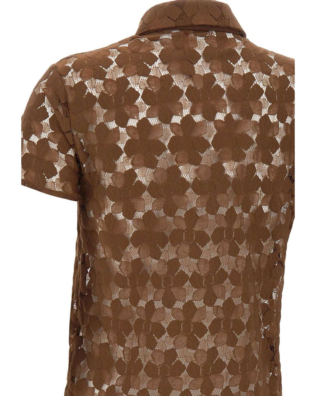 Max Mara Brown Studio Lace T-Shirt