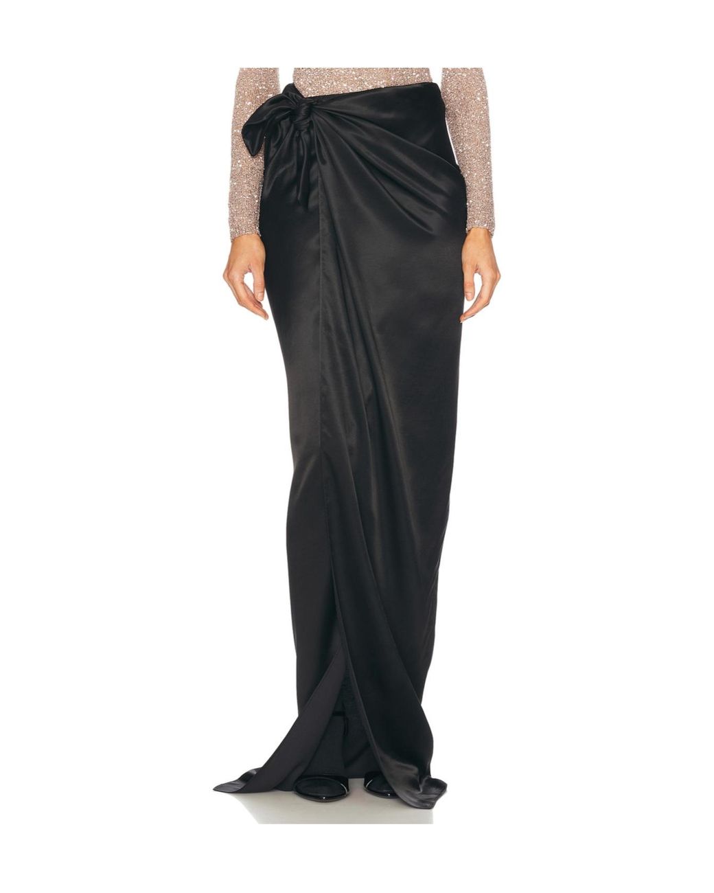 Balenciaga Black Tie-Detailed Wrap Skirt