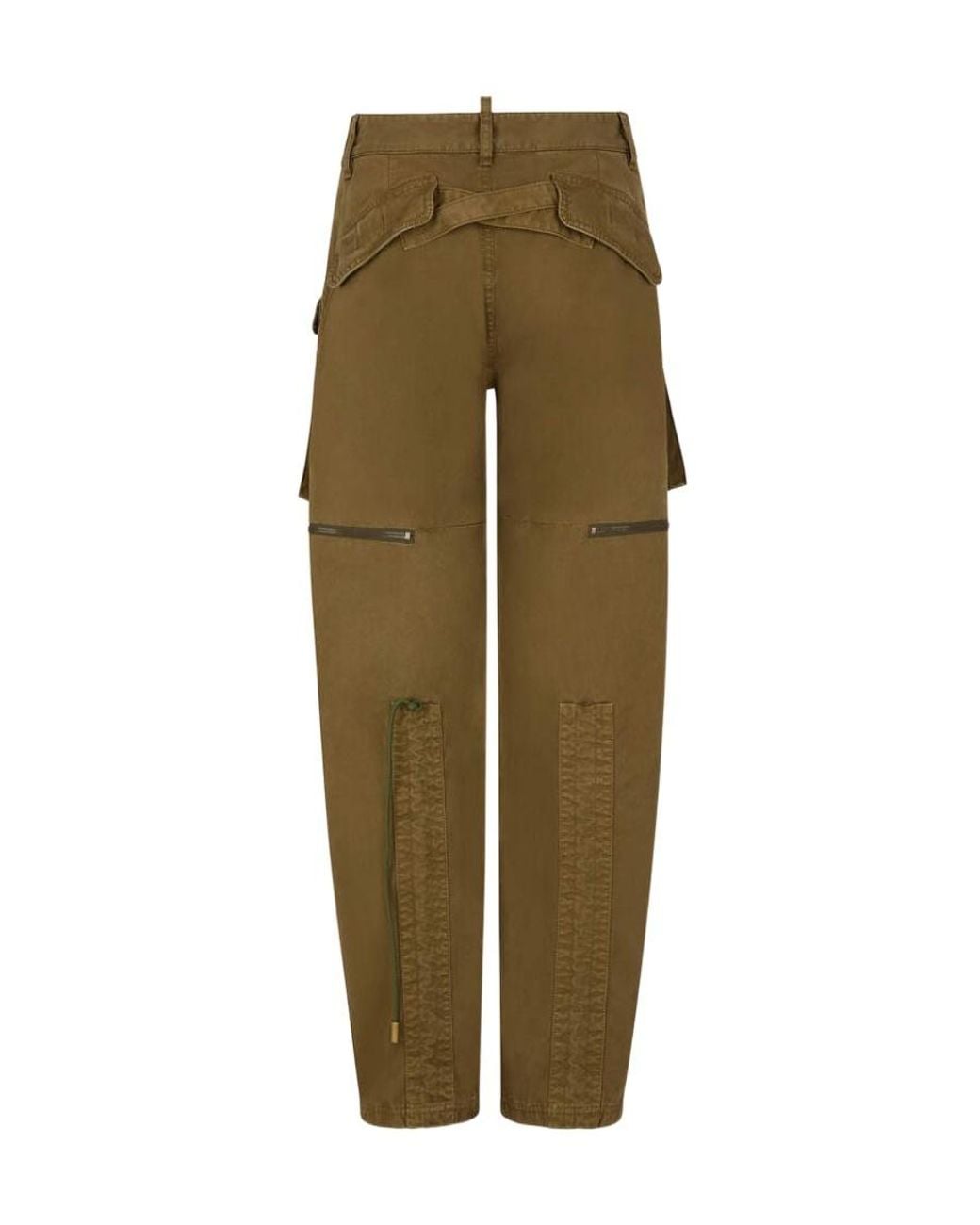 DSquared² Green Patch-Detailed Tapered Drawstring Cargo Trousers