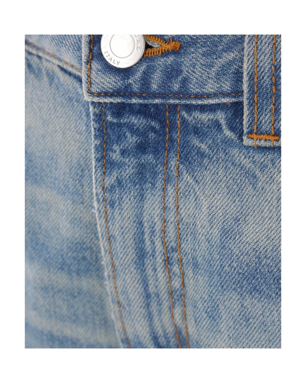 Haikure Blue Logo Patch Relaxed Fit Jeans