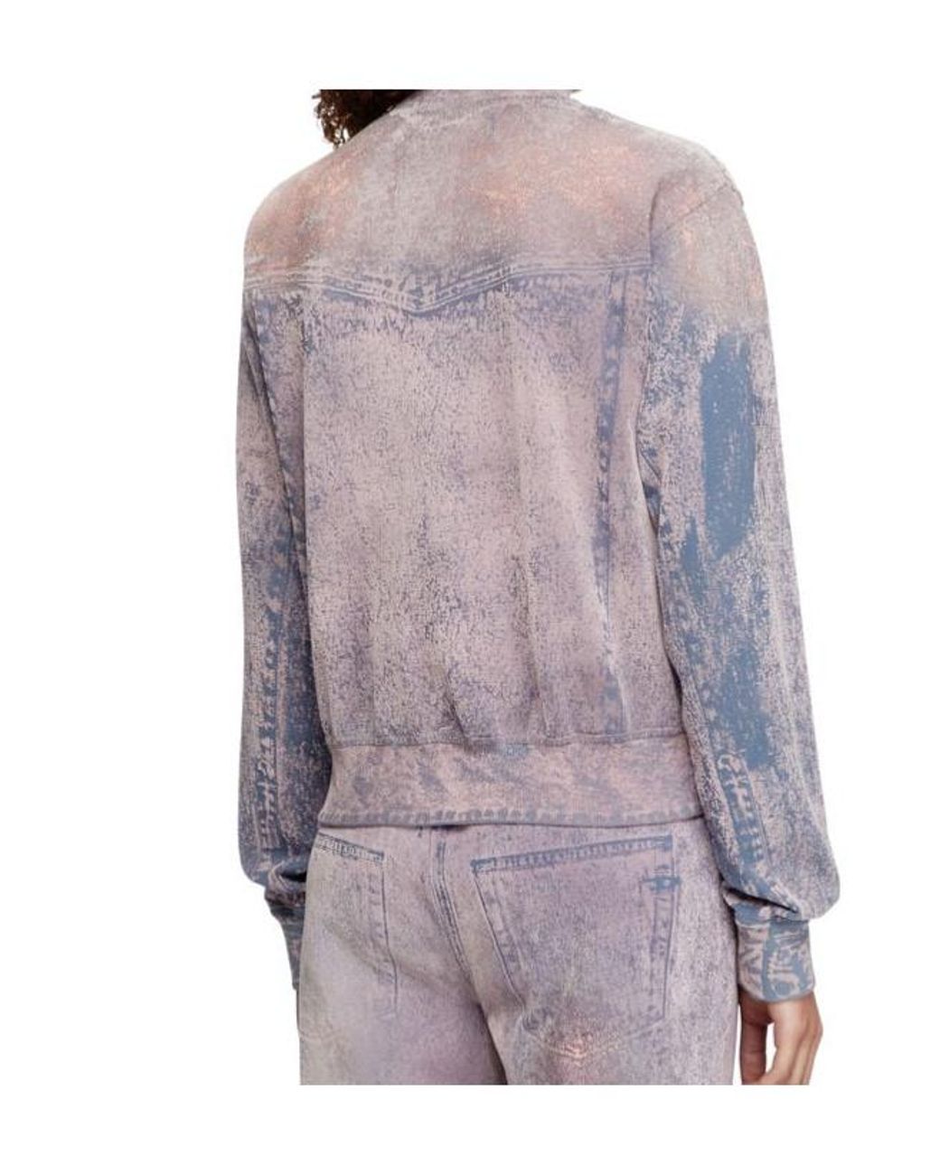 DIESEL Purple F-Slitly Zip-Up High Neck Sweatshirt