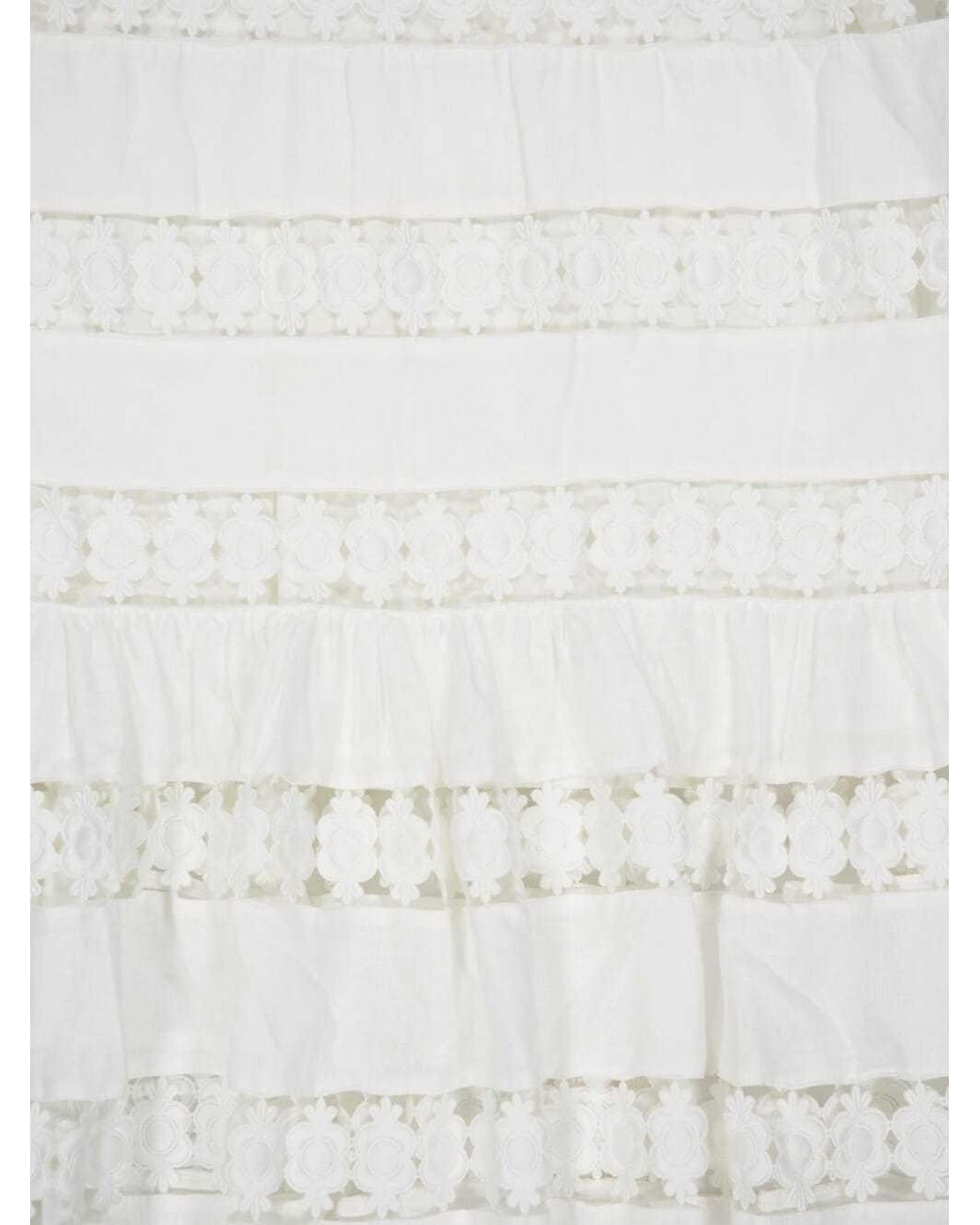 Zimmermann White Trimmed Midi Dress