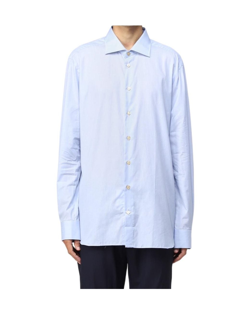 Kiton Blue Long-Sleeved Shirt for men