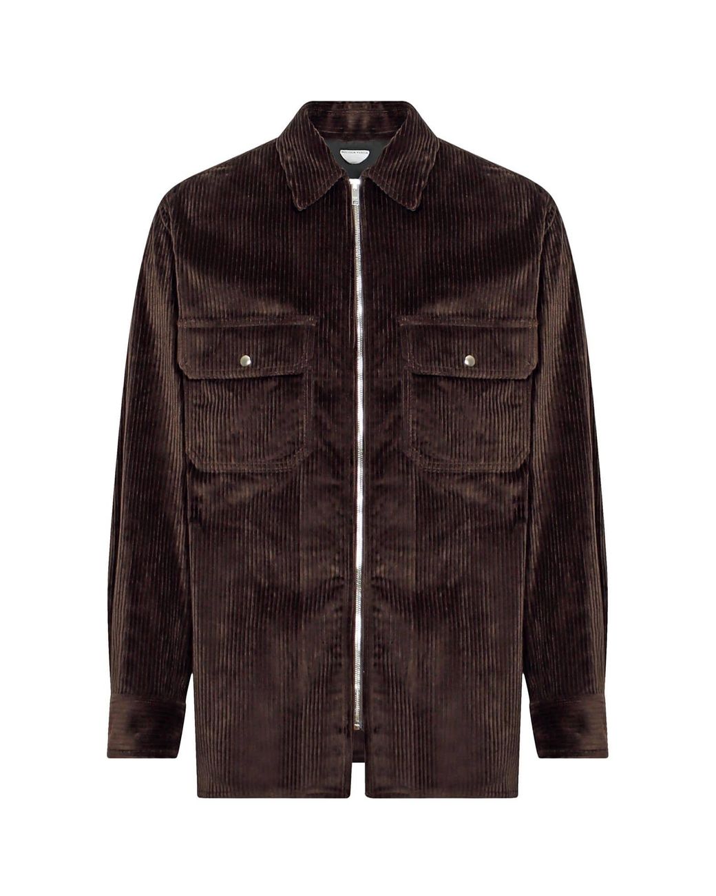 Bottega Veneta Black Shirt With Classic Collar And Two Patch Pockets On The Front for men