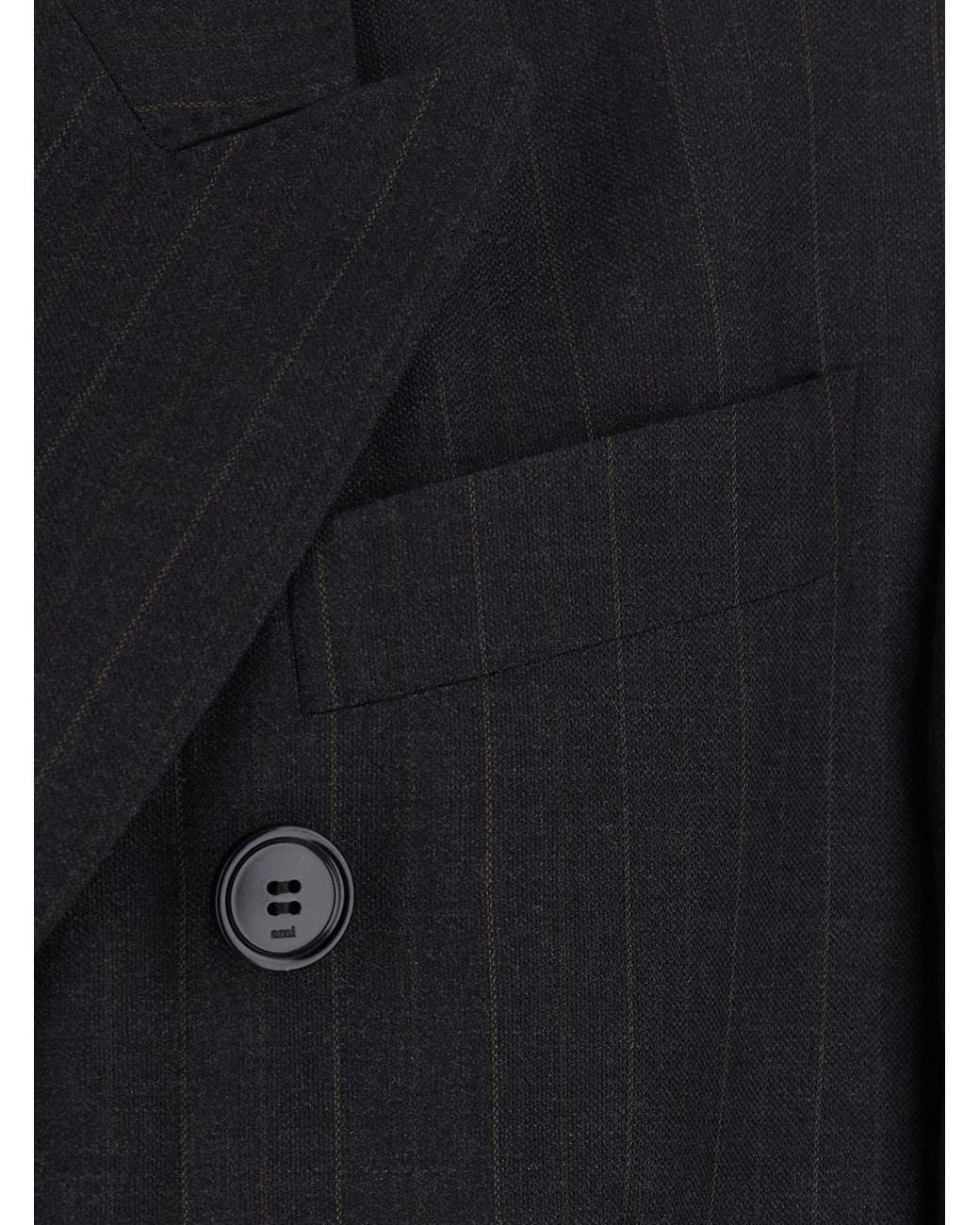 AMI Black Ami Double Breasted Tailored Blazer for men