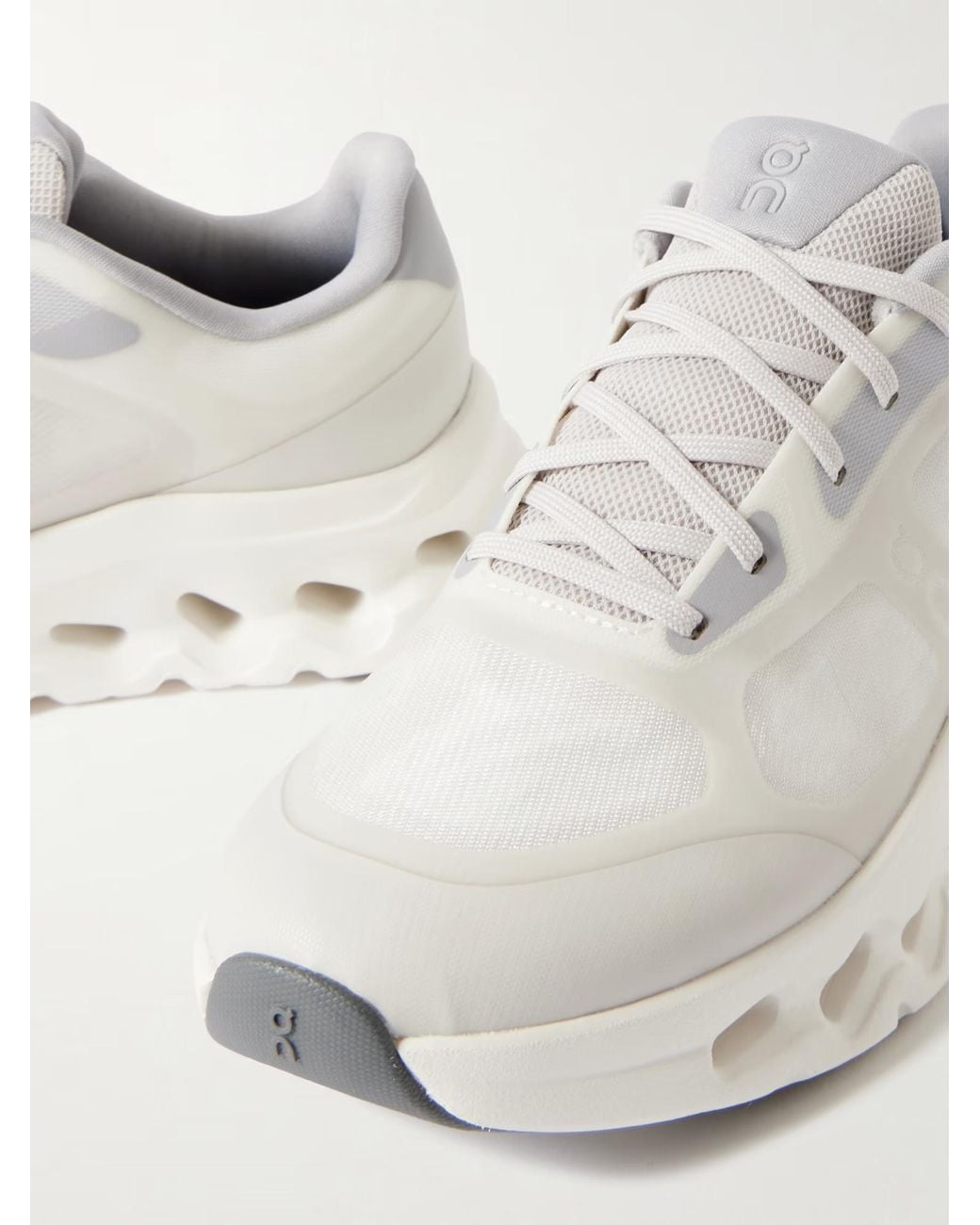 On Shoes White Rubber-Trimmed Mesh Sneakers