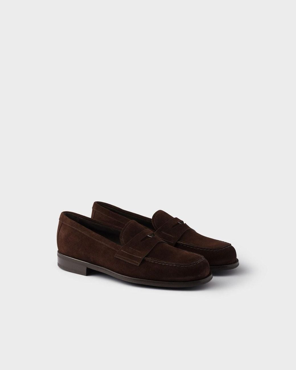 Prada Brown Formale Penny Loafers for men