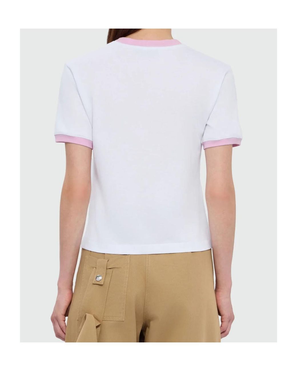 MSGM White Short-Sleeved Jersey T-Shirt