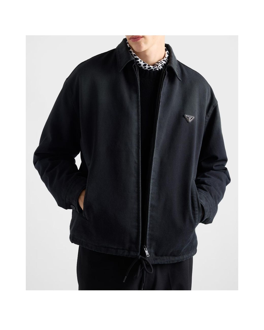 Prada Black Padded Denim Blouson Jacket for men