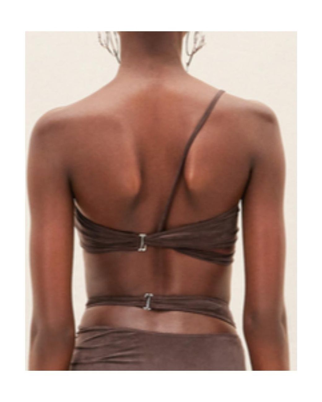 Jacquemus Brown Asymmetric Twisted Bandeau