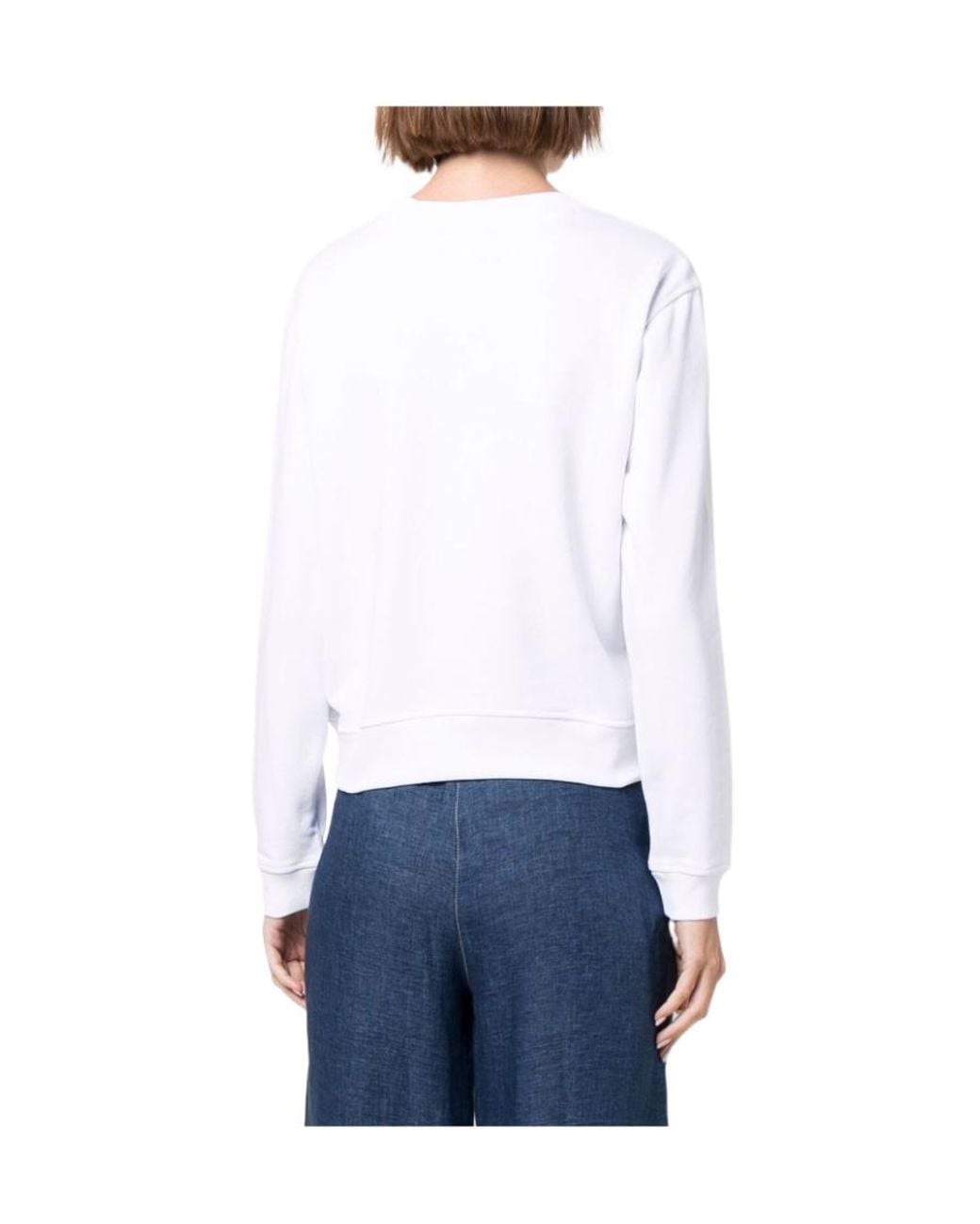 Emporio Armani White Floral Logo-Print Sweatshirt