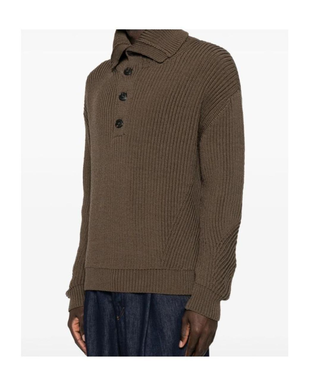 Dries Van Noten Brown Long-Sleeved Sweater for men