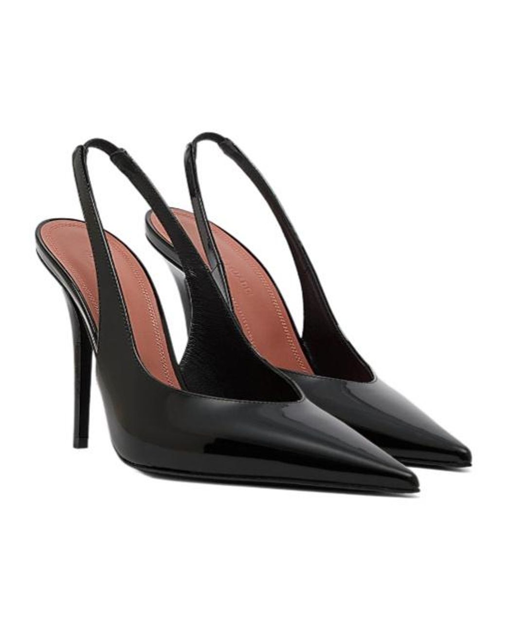 AMINA MUADDI Black Pointed High-Heeled Sandals