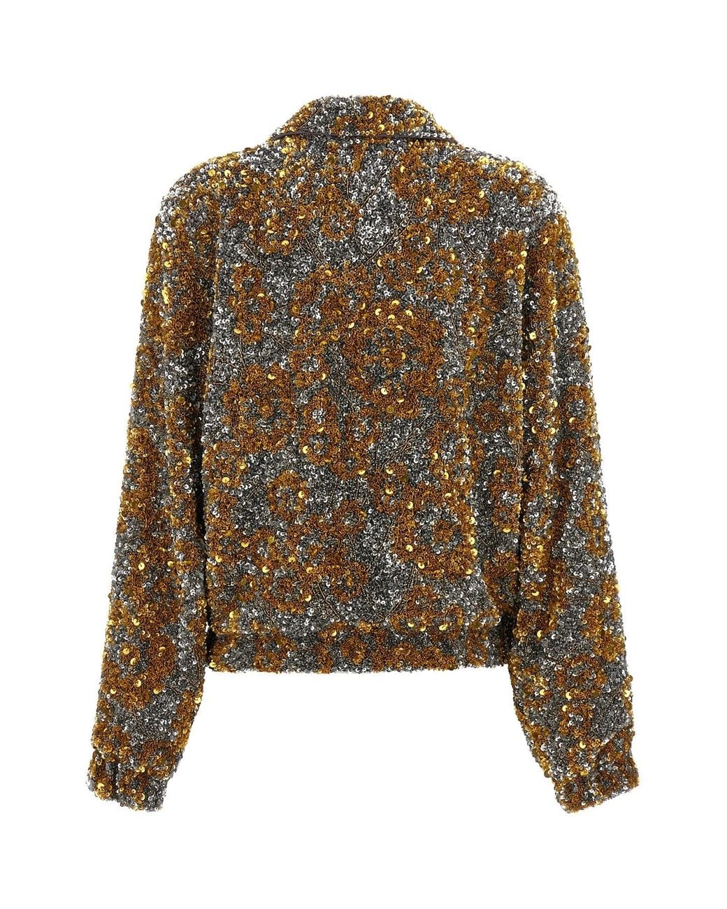 Dries Van Noten Metallic Vinnia Embellished Zip Jacket