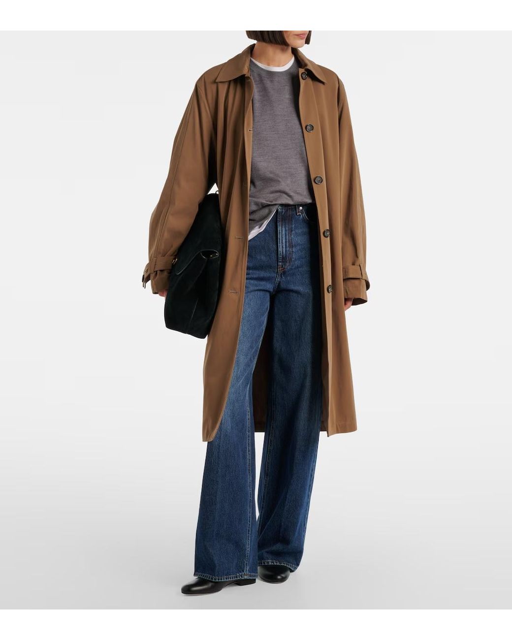 Totême Brown Belted Cotton Trench Coat