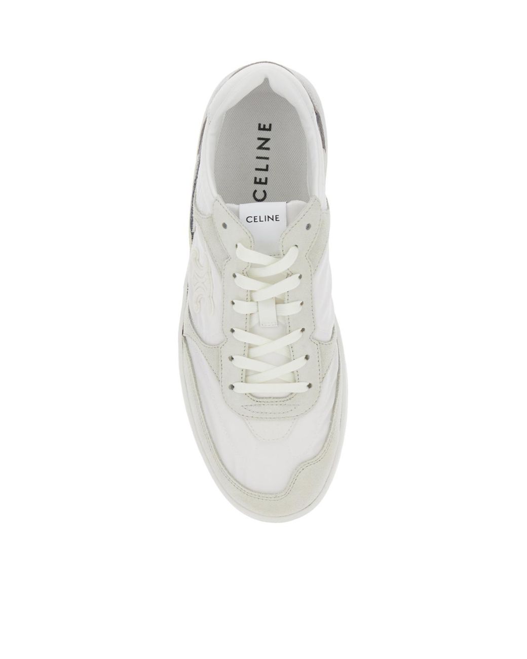 Céline White Lace-Up Low-Top Sneakers