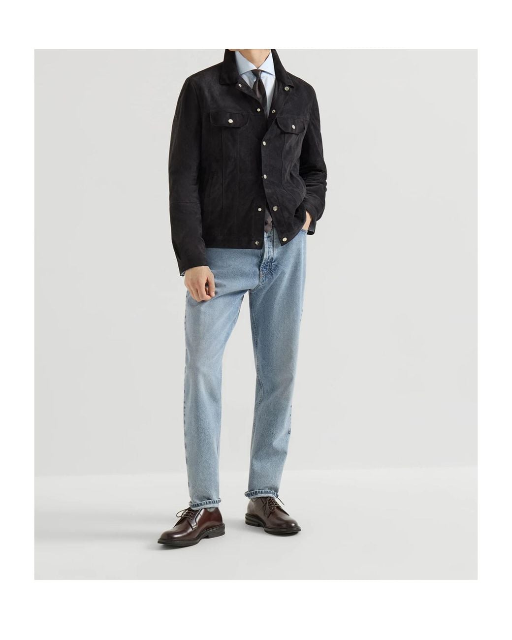 Brunello Cucinelli Black Long Sleeve Buttoned Jacket for men