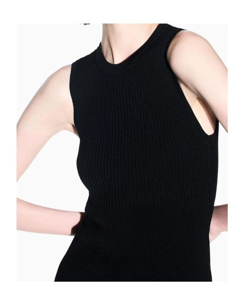 ARMANI EXCHANGE Black Slim-Fit Knit Top
