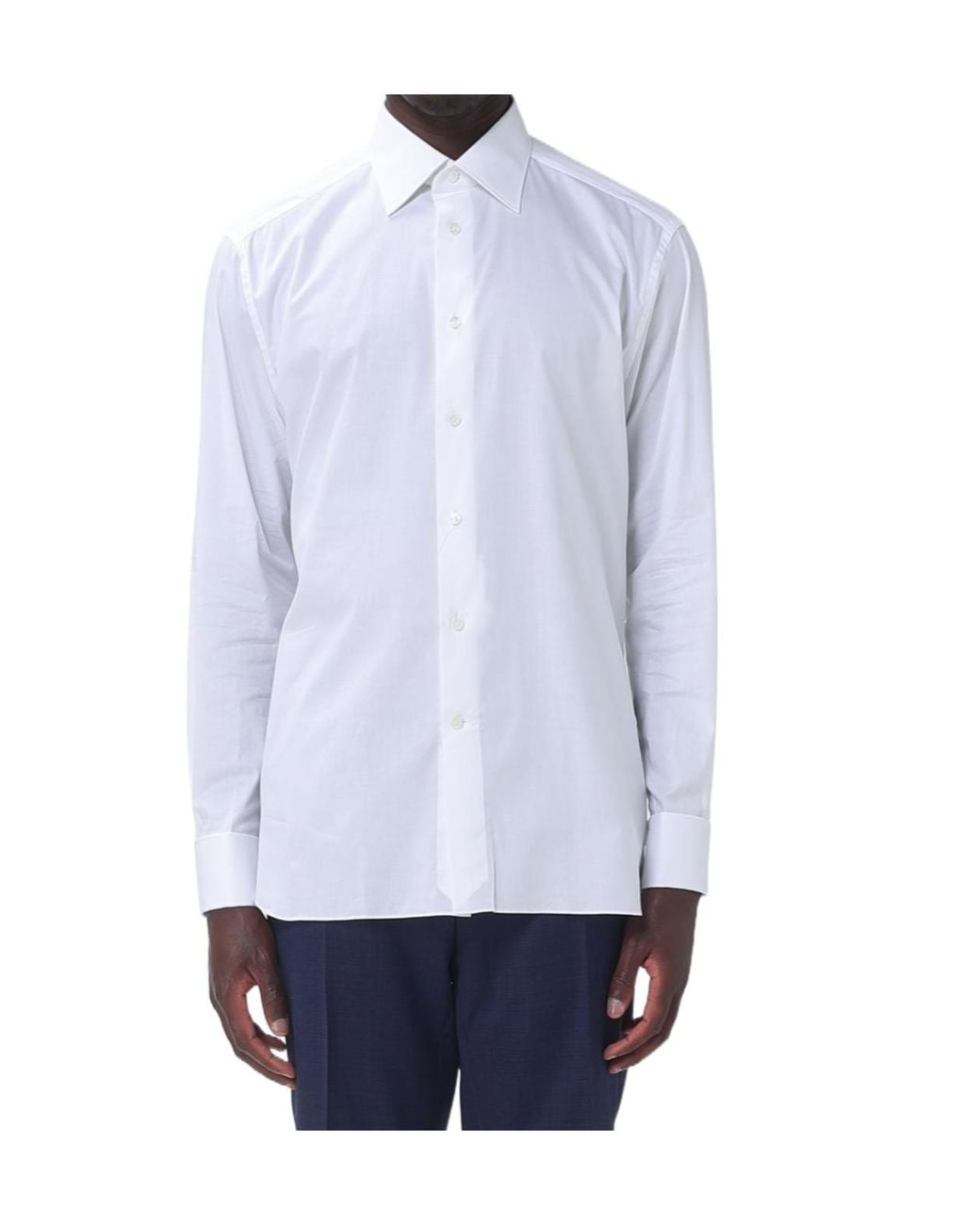 Zegna Blue Long-Sleeved Shirt for men