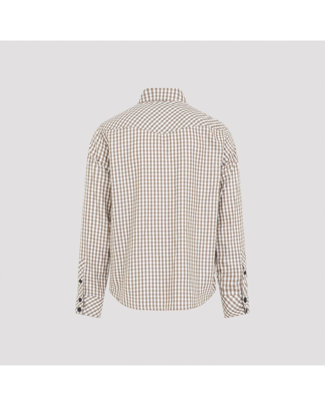 Moncler White Grenoble Gingham Utility Shirt for men