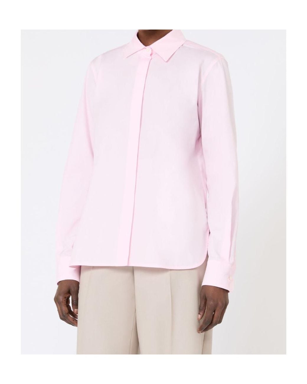 Max Mara Pink Maroso Button-Up Long-Sleeved Shirt