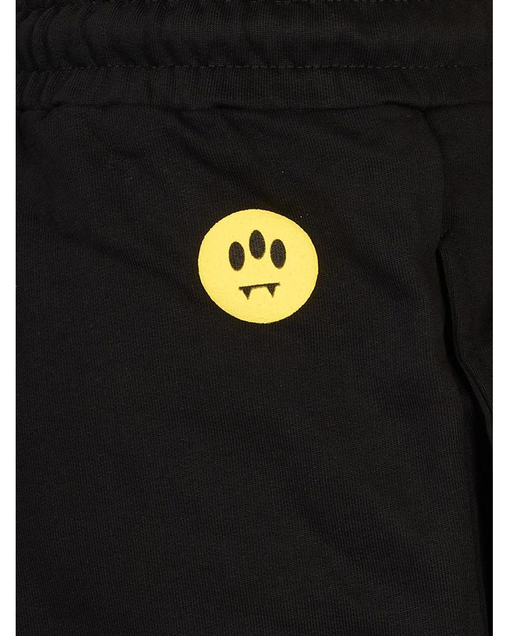 Barrow Black Logo Printed Drawstring Pants for men