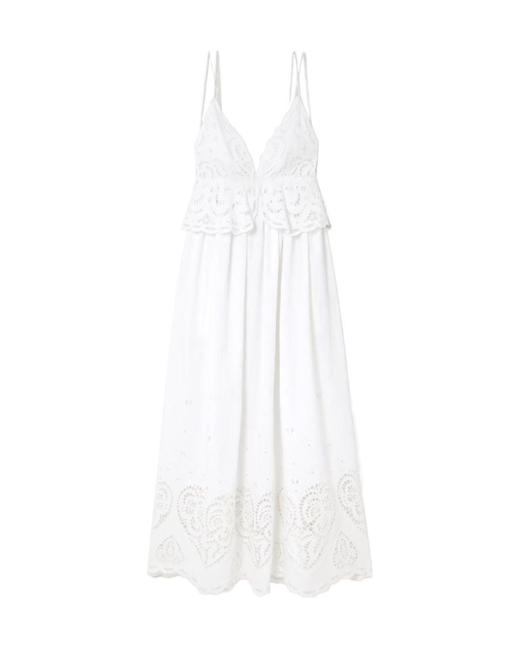 Stella McCartney White Brodarie Anglaise Strapped Maxi Dress