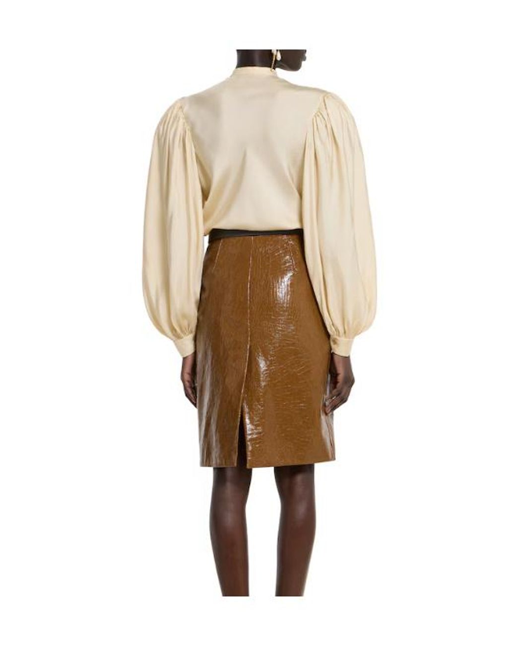 Gucci Natural Ruffle Trim Twill Shirt