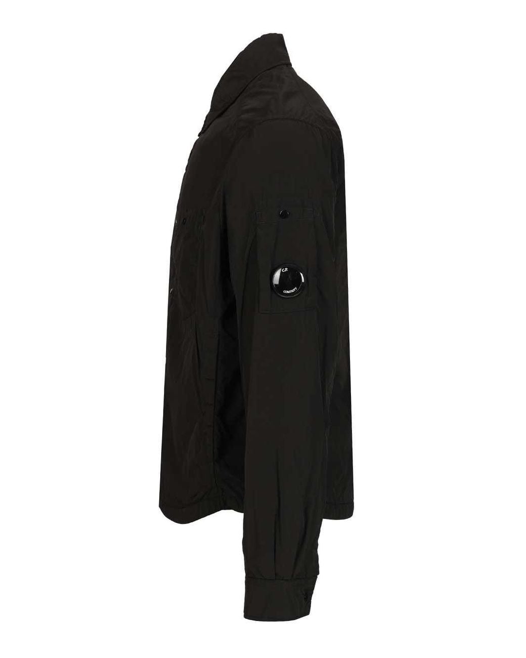 C P Company Black Chrome R Padded Overshirt Jacket for men