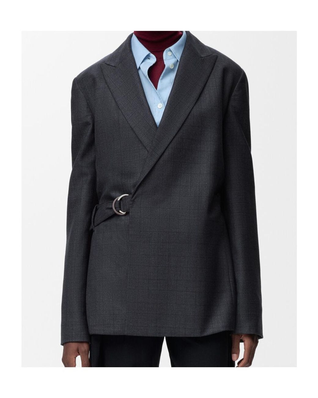 Loewe Blue Check-Pattern Blazer
