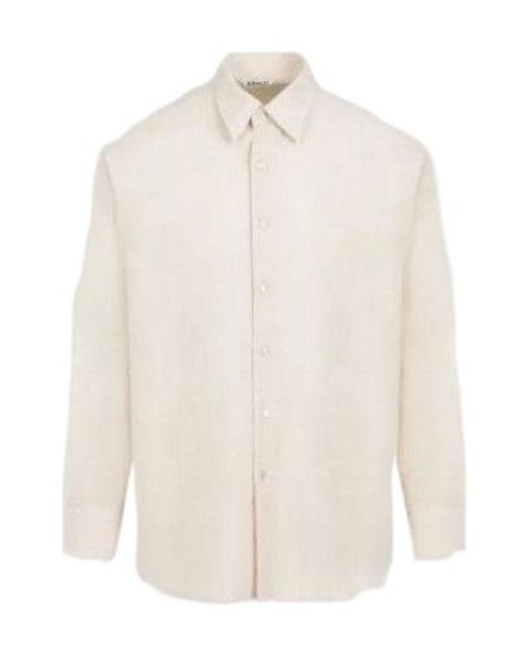 Auralee White Airy Viyella Wool Shirt for men