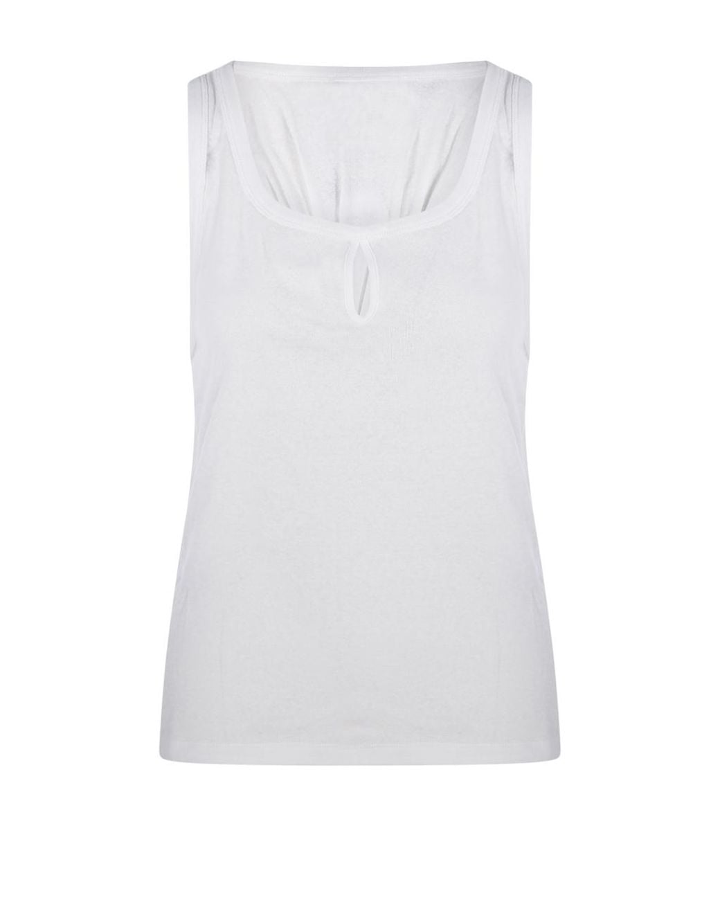 Victoria Beckham White Split Tank Top