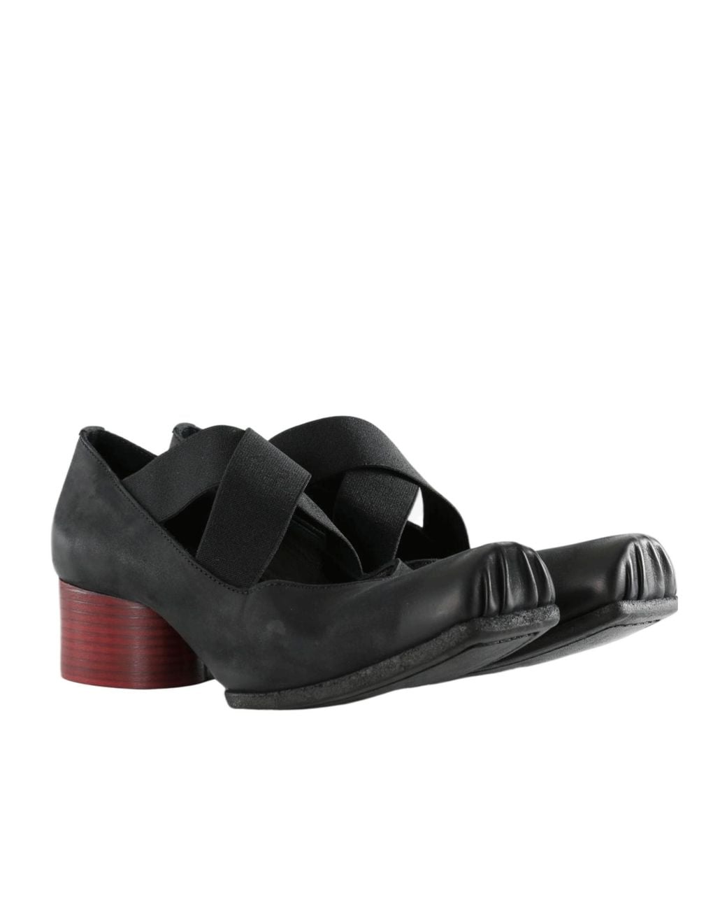 Uma Wang Black Square-Toe Ballet Flats