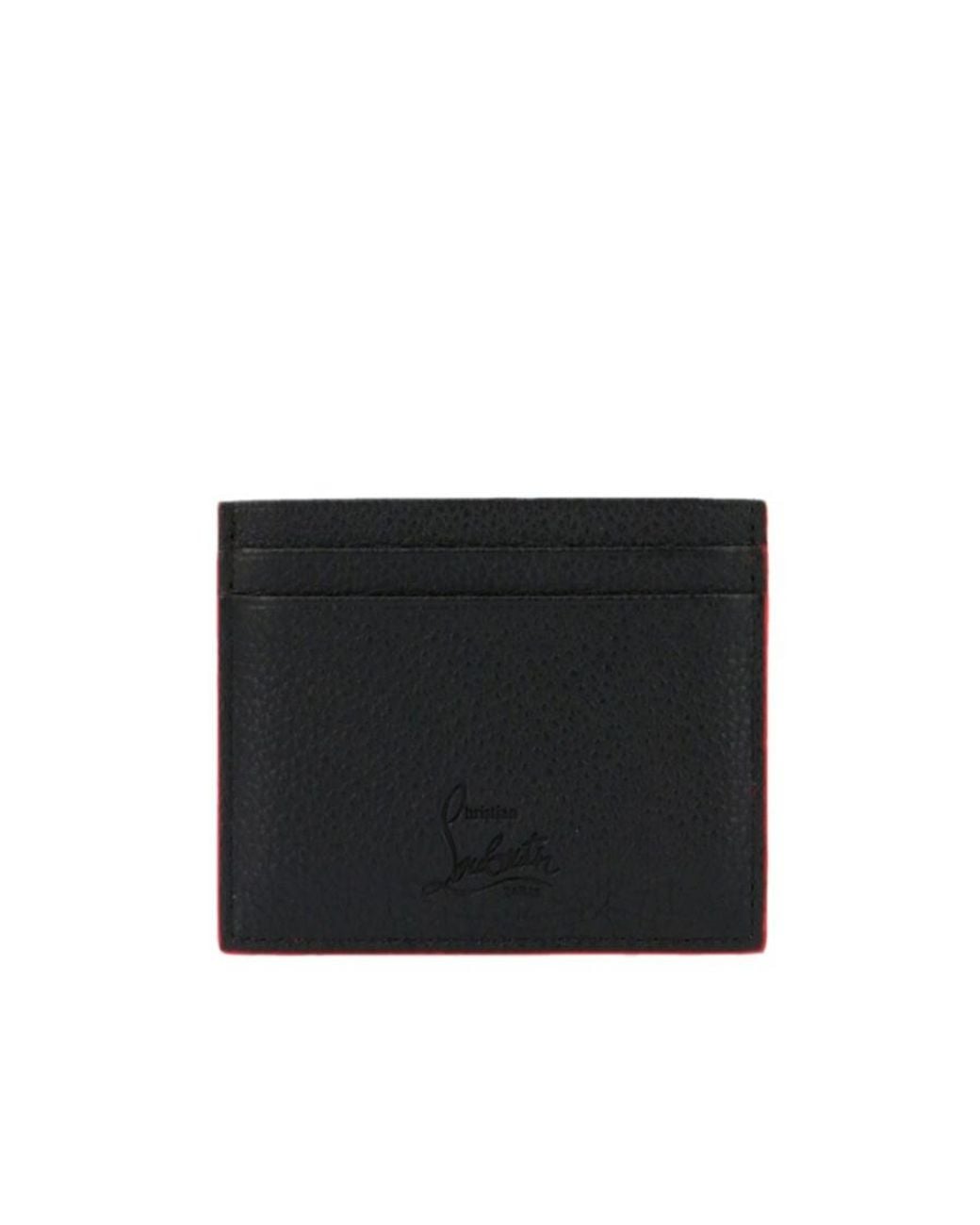 Christian Louboutin Black Kios Studded Leather Card Holder for men