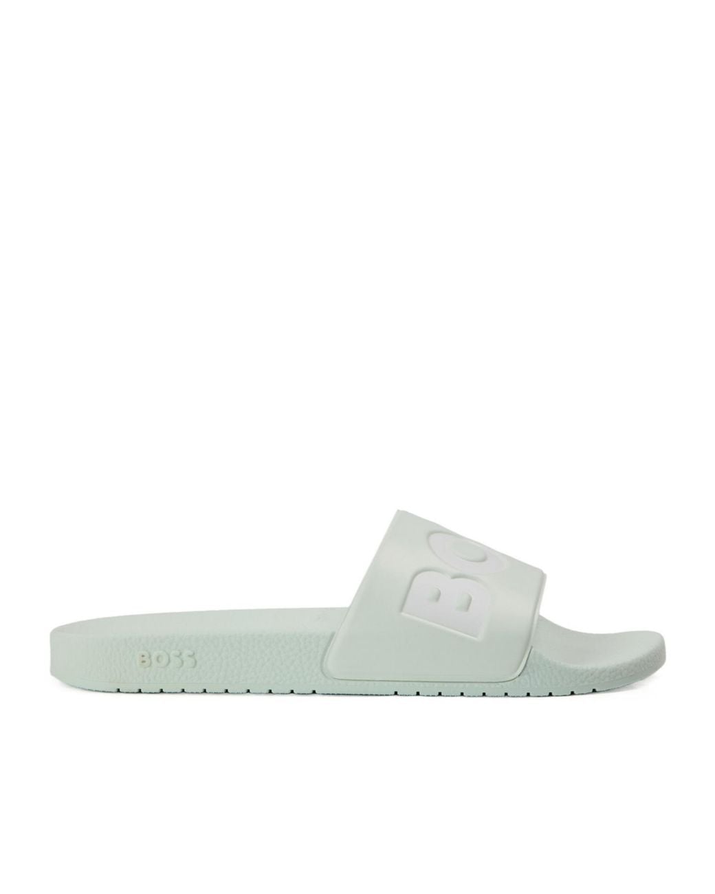Boss White Aryeh Sliders, Comfy Footbed Sandals for men