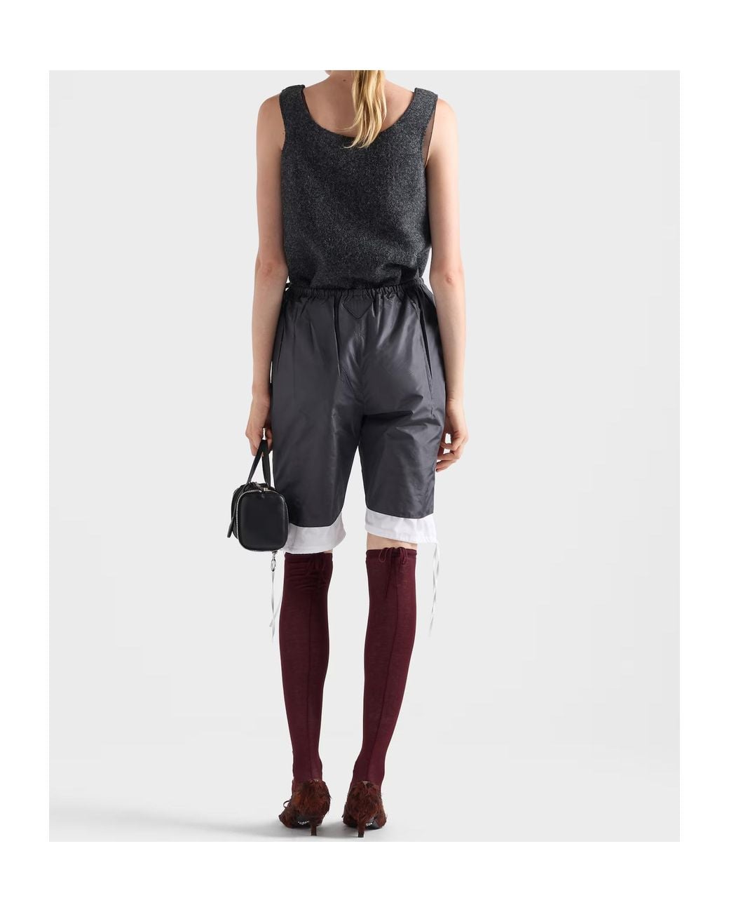 Prada Blue Taffeta Bermudas