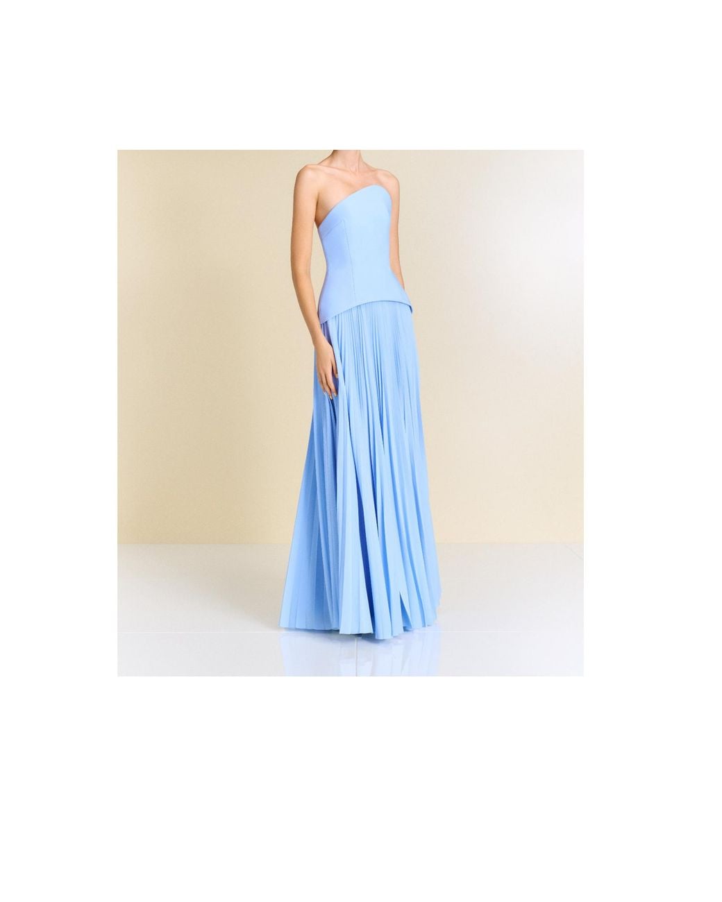 Solace London Blue Strapless Dress