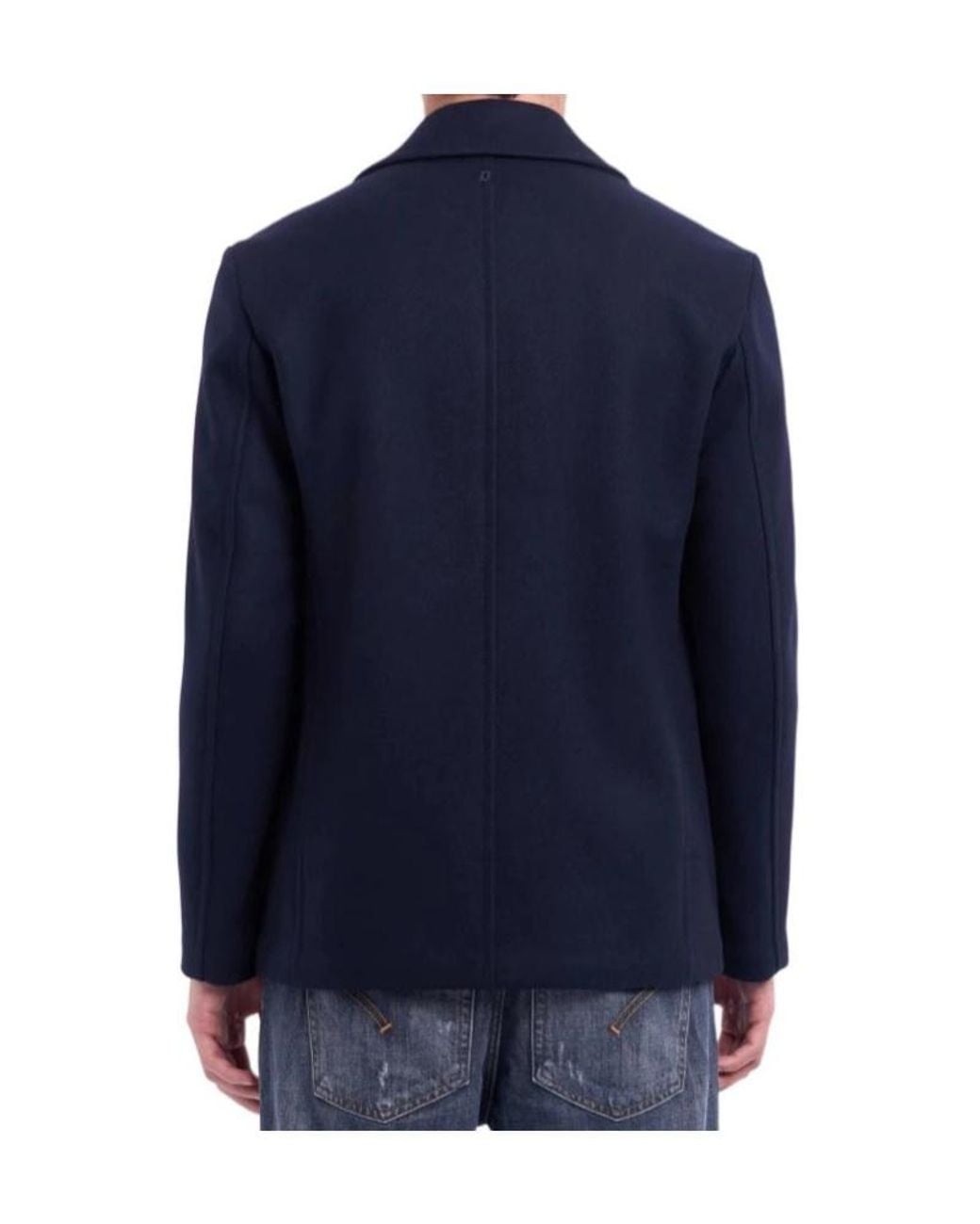 Dondup Blue Double-Breasted Coat for men