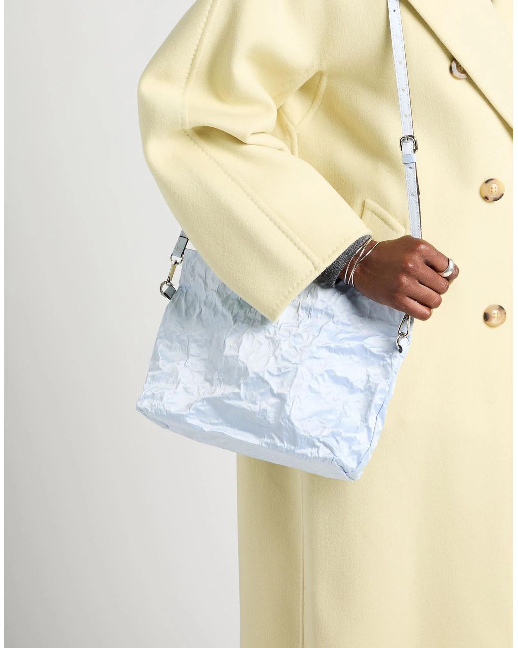 MAX&Co. Blue Large Satin One-Shoulder Bag