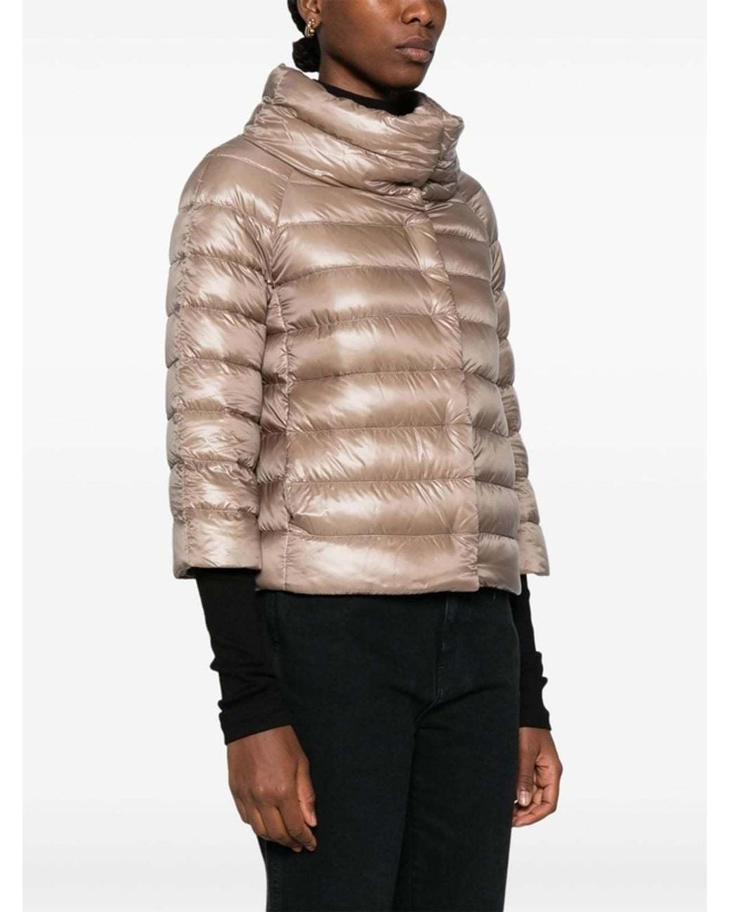 Herno Brown Sofia Padded Mini Cape