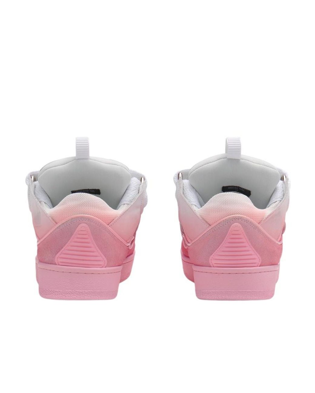 Lanvin Pink Curb Lace-Up Panelled Sneakers
