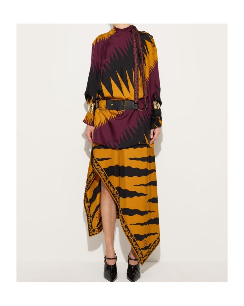 Emilio Pucci Multicolor Pucci Drago Print Satin Dress