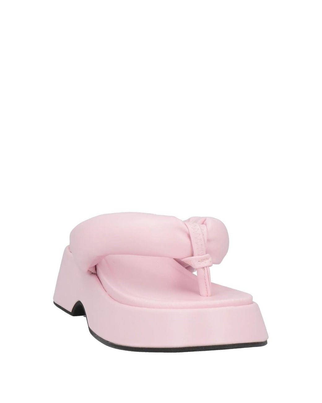 Ganni Pink Simple Solid-Color Slide Sandals