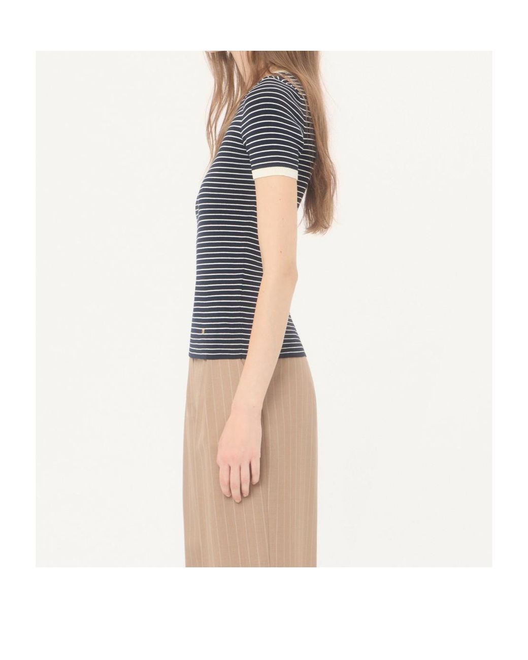 Valentino Blue Vlogo Signature Striped T-Shirt