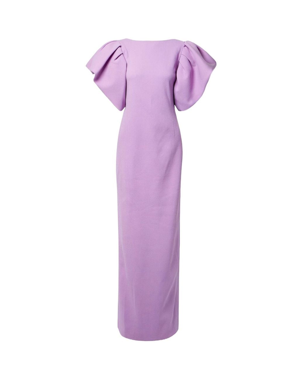 Oscar de la Renta Purple Bubble Sleeve Dress