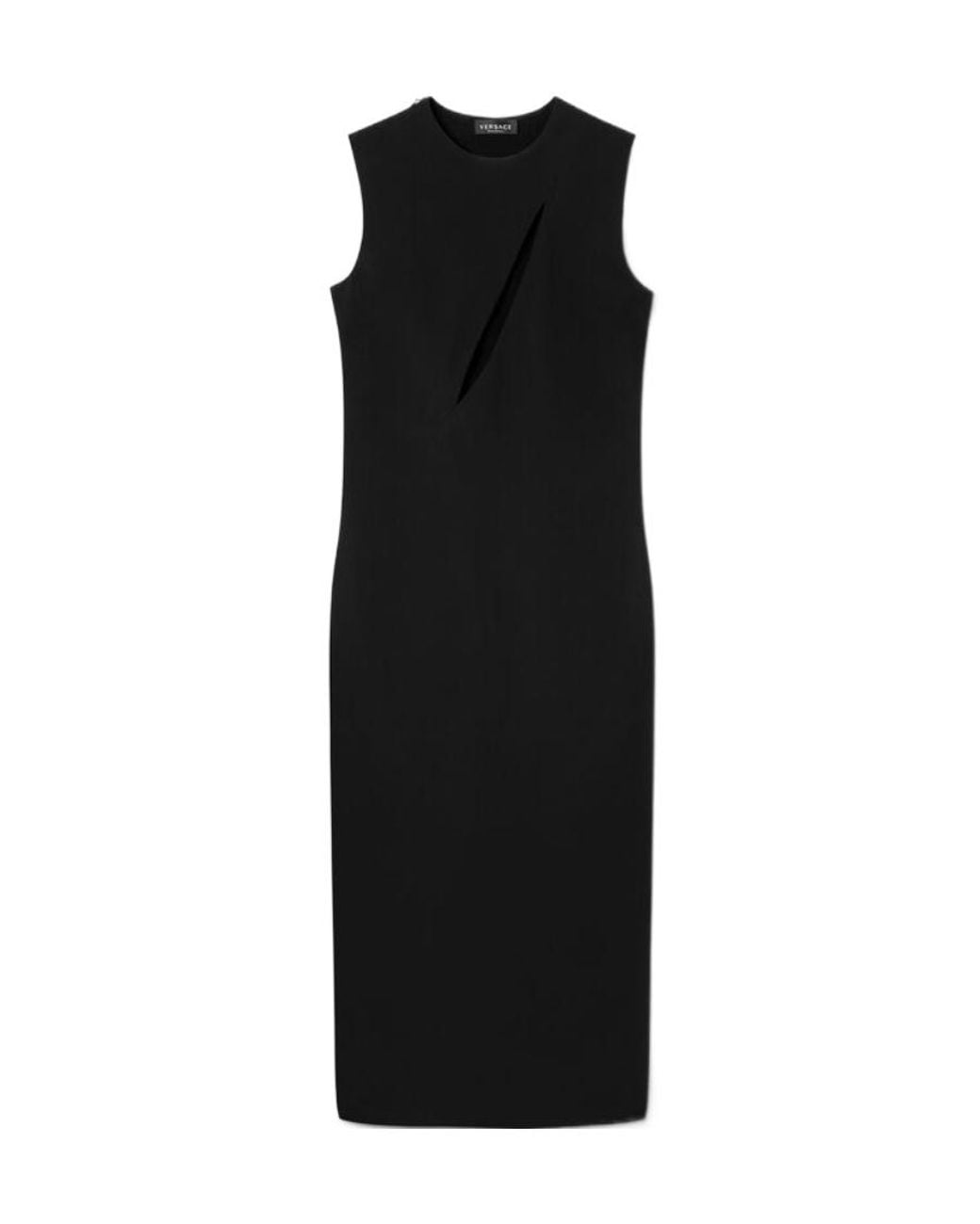 Versace Black Cut-Out Sleeveless Midi Dress