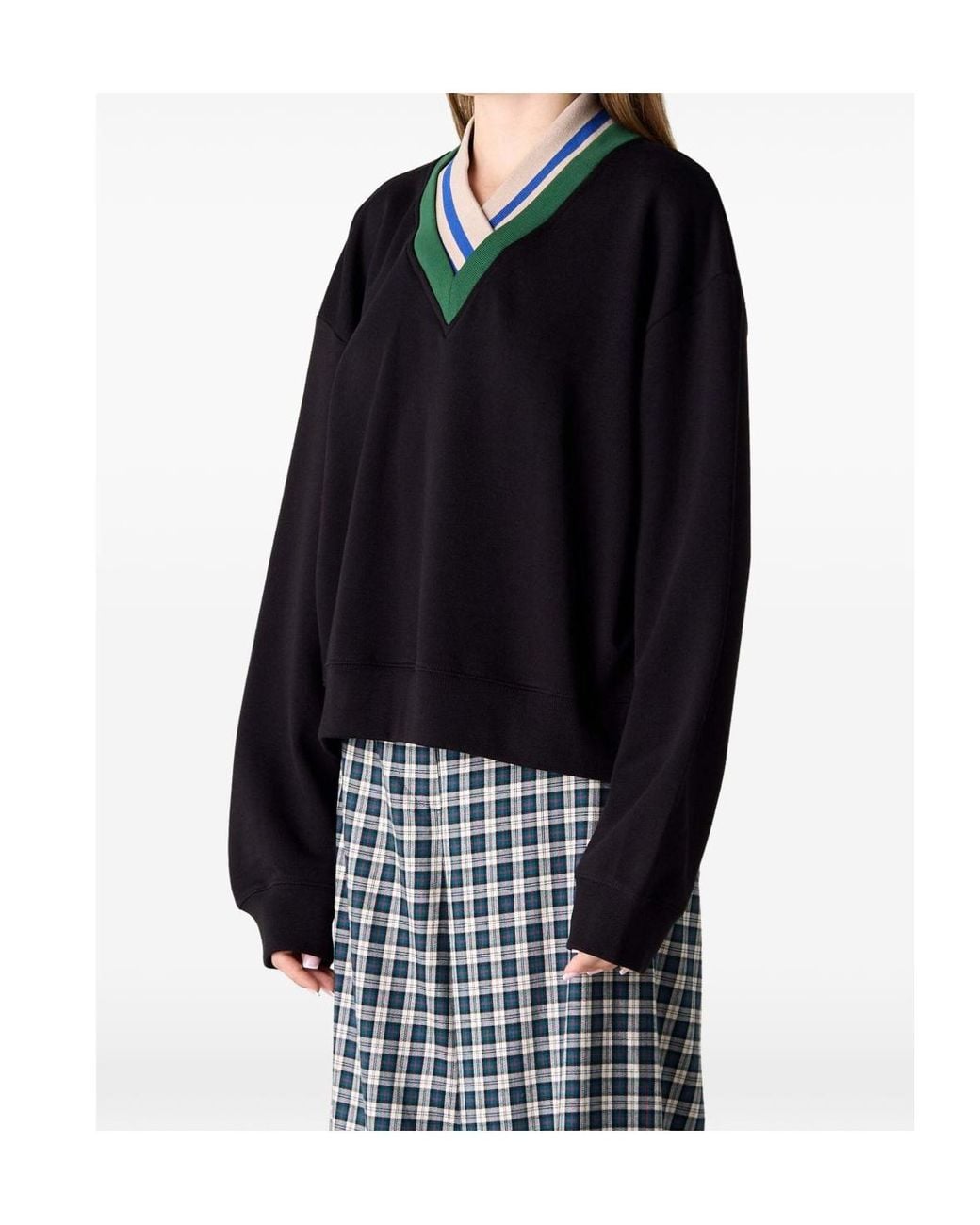 Dries Van Noten Black V-Neck Sweatshirt