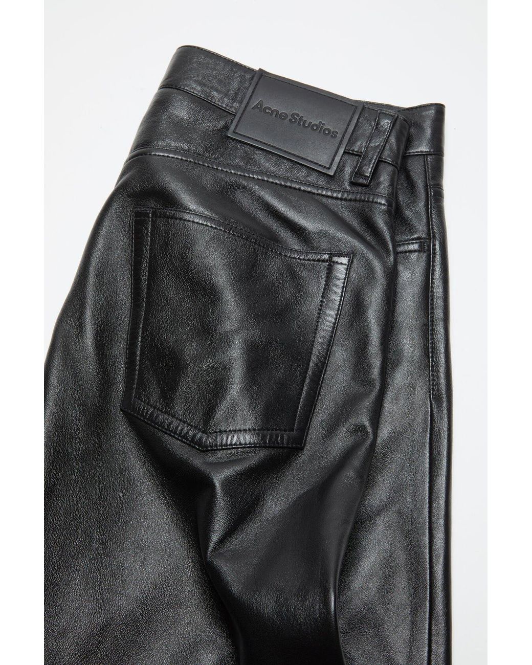 Acne Gray Leather Trousers for men
